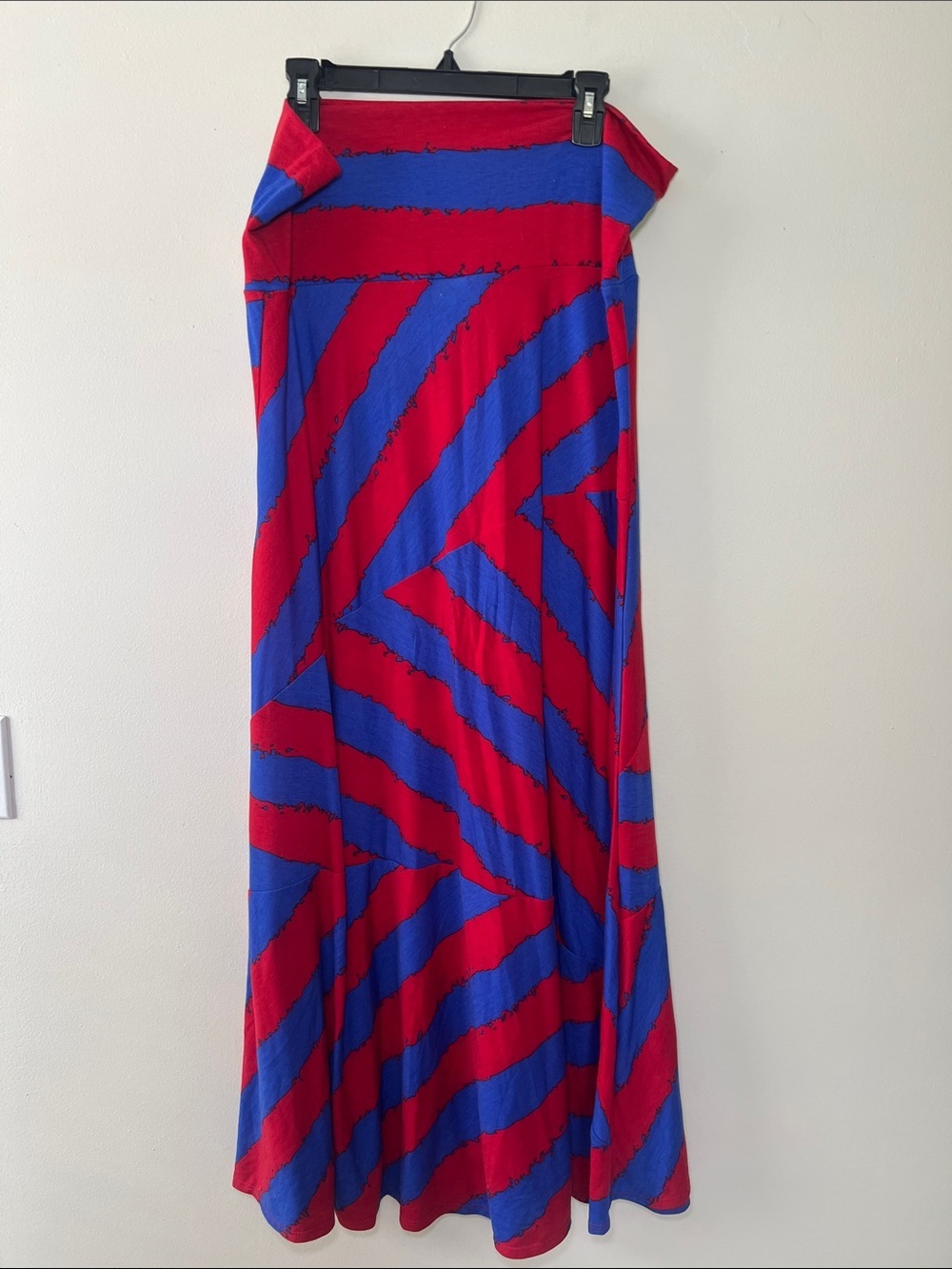 LuLaRoe Red & Blue Striped Maxi Skirt